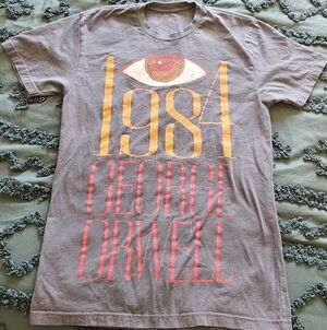 1984 George Orwell Out of Print Charcoal Graphic Tee
